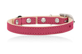 Land of Meow Linny Cat Collar Fuchsia Pink with Silver Bell Back