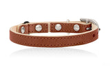 Land of Meow Linny Cat Collar Tan Brown with Silver Bell Back